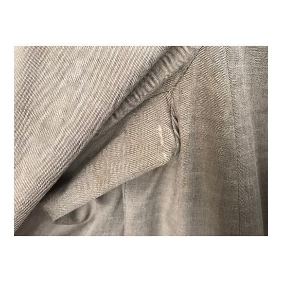 Ann Taylor Blazer Size 14 Grey Wool Blend Suit Jacket Long Sleeve Open Front - Picture 4 of 11